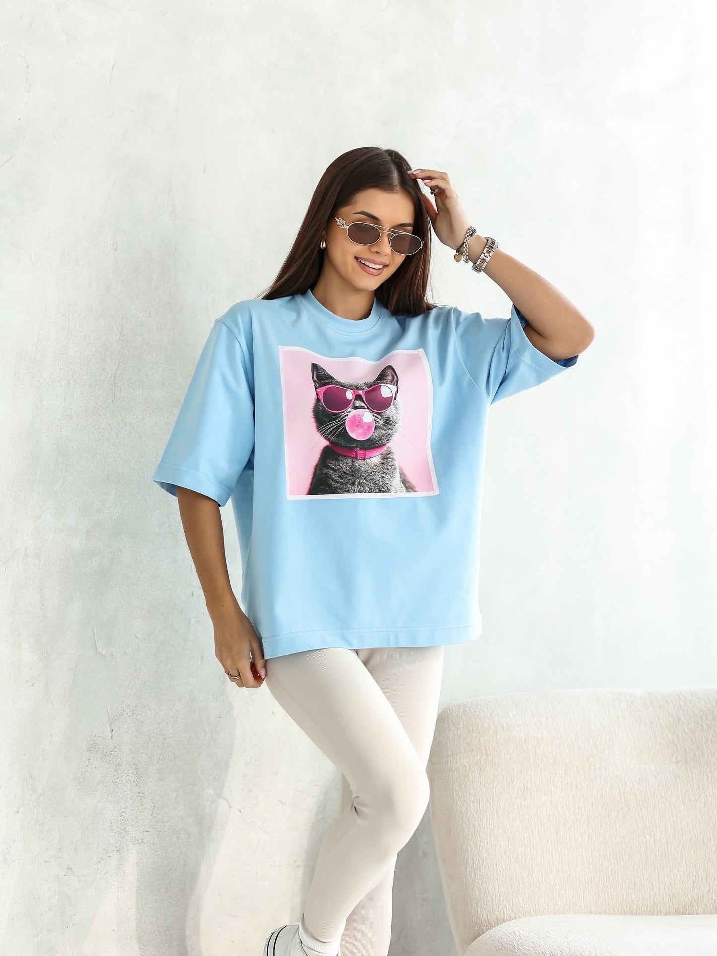 Bubble Cat Oversize Póló