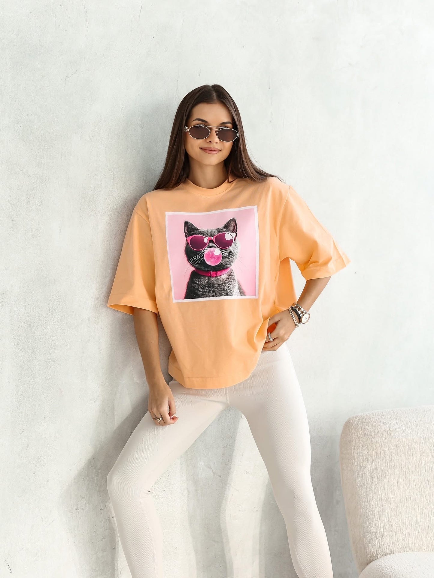 Bubble Cat Oversize Póló