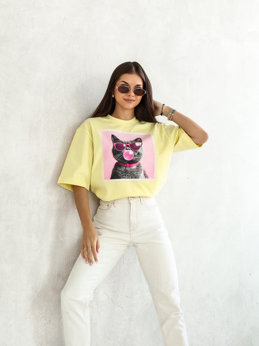 Bubble Cat Oversize Póló