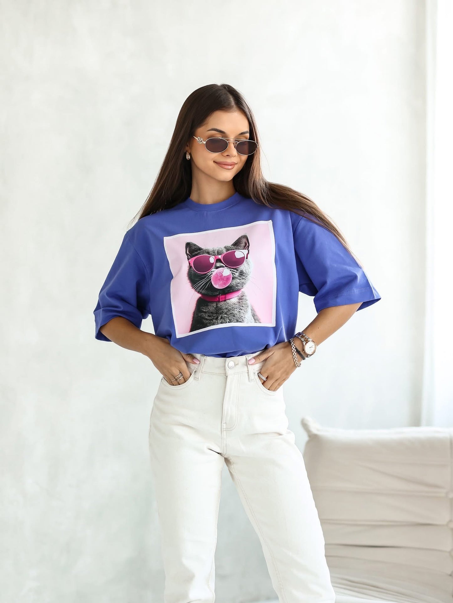Bubble Cat Oversize Póló