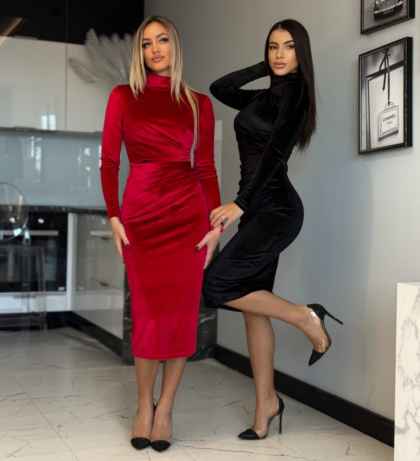 Marina “VELVET” ruha - piros