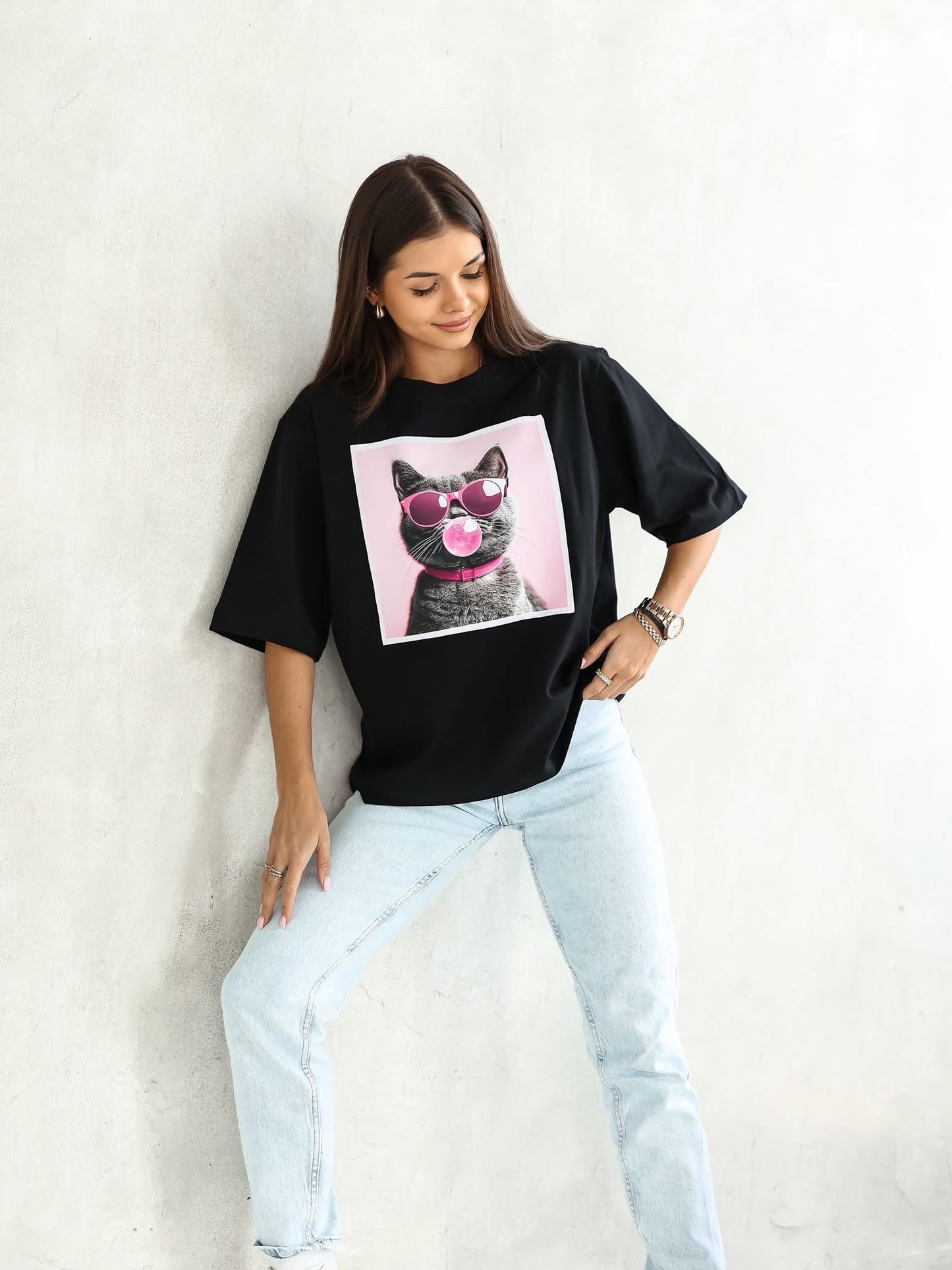 Bubble Cat Oversize Póló