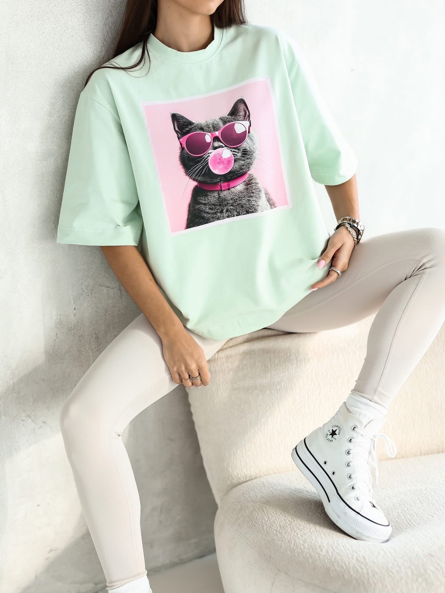 Bubble Cat Oversize Póló