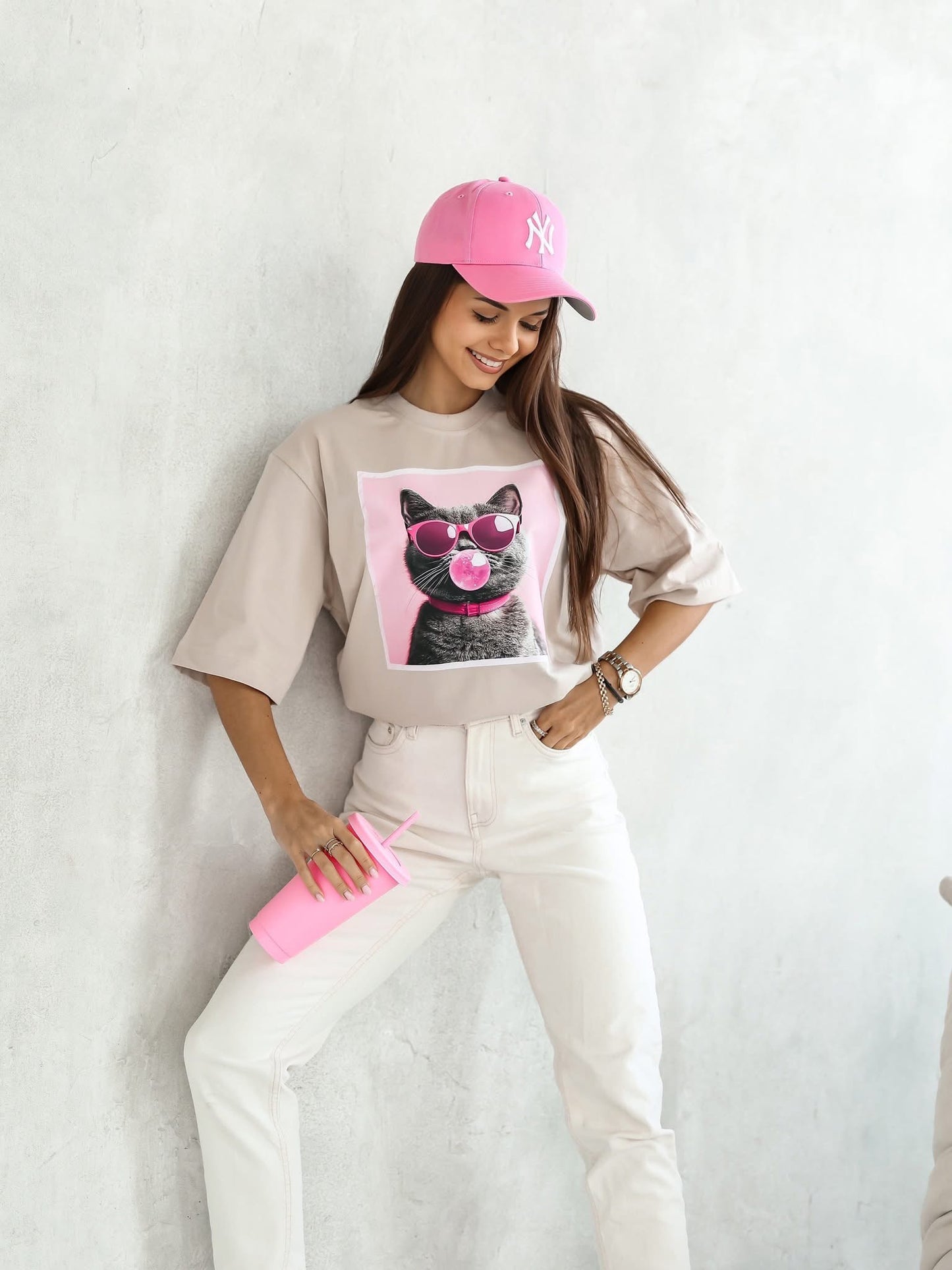 Bubble Cat Oversize Póló