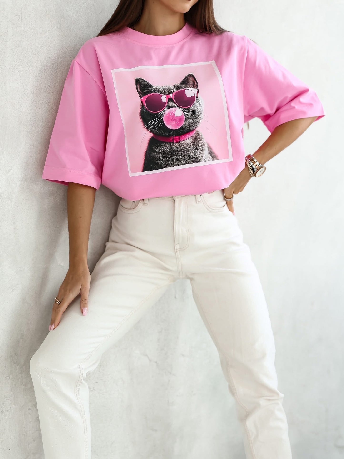 Bubble Cat Oversize Póló