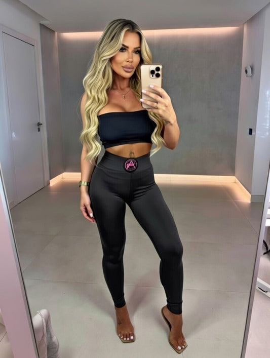 Pink Mania leggings (fekete+pink logó)