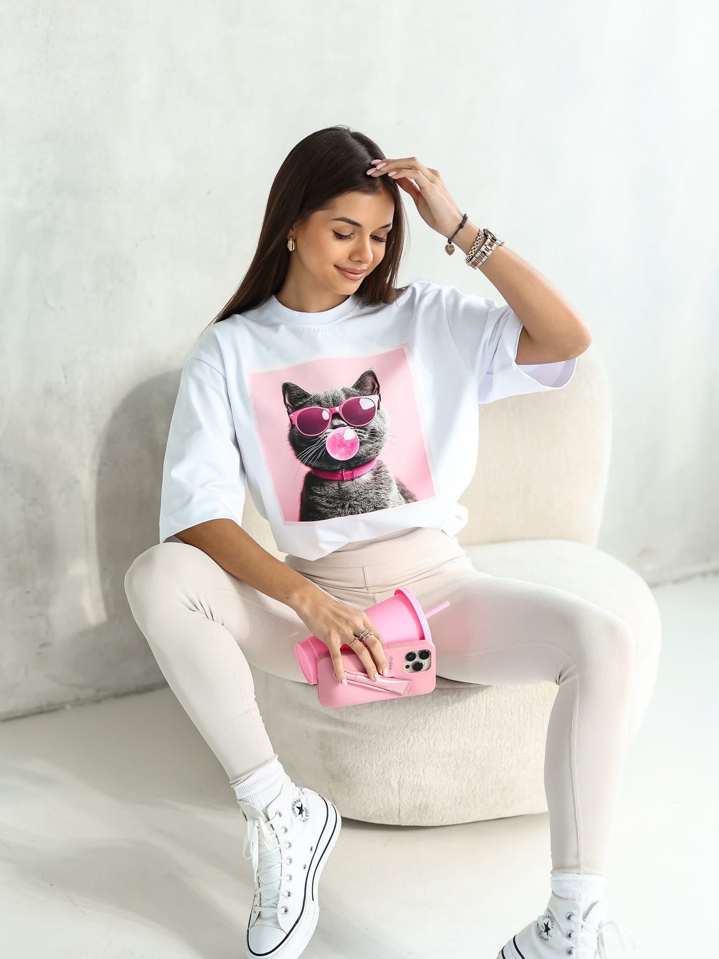 Bubble Cat Oversize Póló